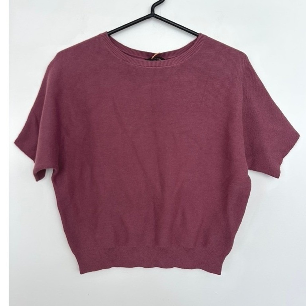Quince Dolman Sweater XL Cotton Cashmere Link-Stitch Crushed Berry Purple NEW
